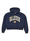 Ellesse Women's Cropped Hooded Sweatshirt Navy Blue