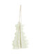 Hanging Ornament Tree Paper White 13cm