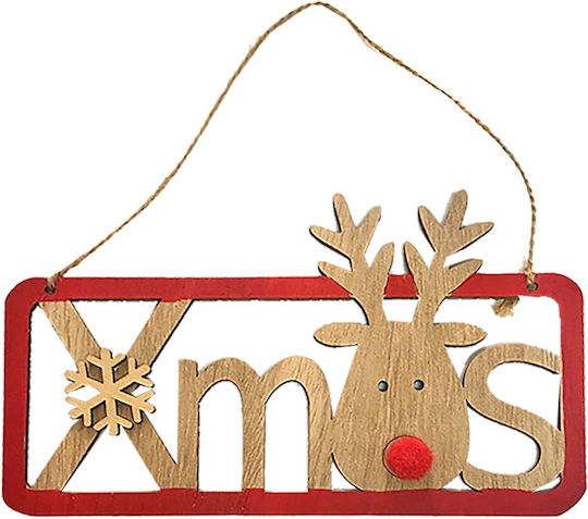 XMASfest Χριστουγεννιάτικη Ξύλινη Φιγούρα Πινακίδα Ύψους 18εκ.