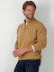 Fynch Hatton Troyer Collar Men's Long Sleeve Sweater with Zipper Brown