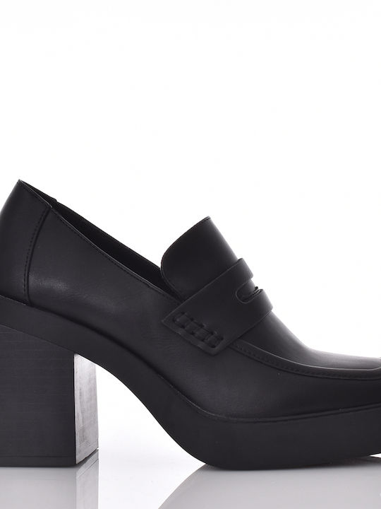 Gioseppo Leather Black Medium Heels Akranes