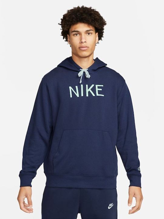 Nike Men's Sweatshirt with Hood and Pockets Navy Blue