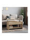 Rectangular Central Wooden Coffee Table with Lifting Mechanism Beige M102xW50xH52.5cm