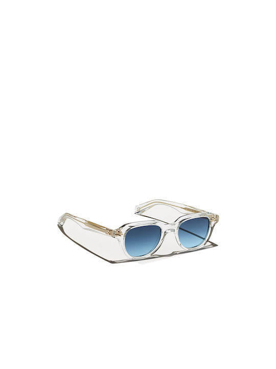 Moscot Goolah Sonnenbrillen mit Transparent Rahmen und Blau Verlaufsfarbe Linse