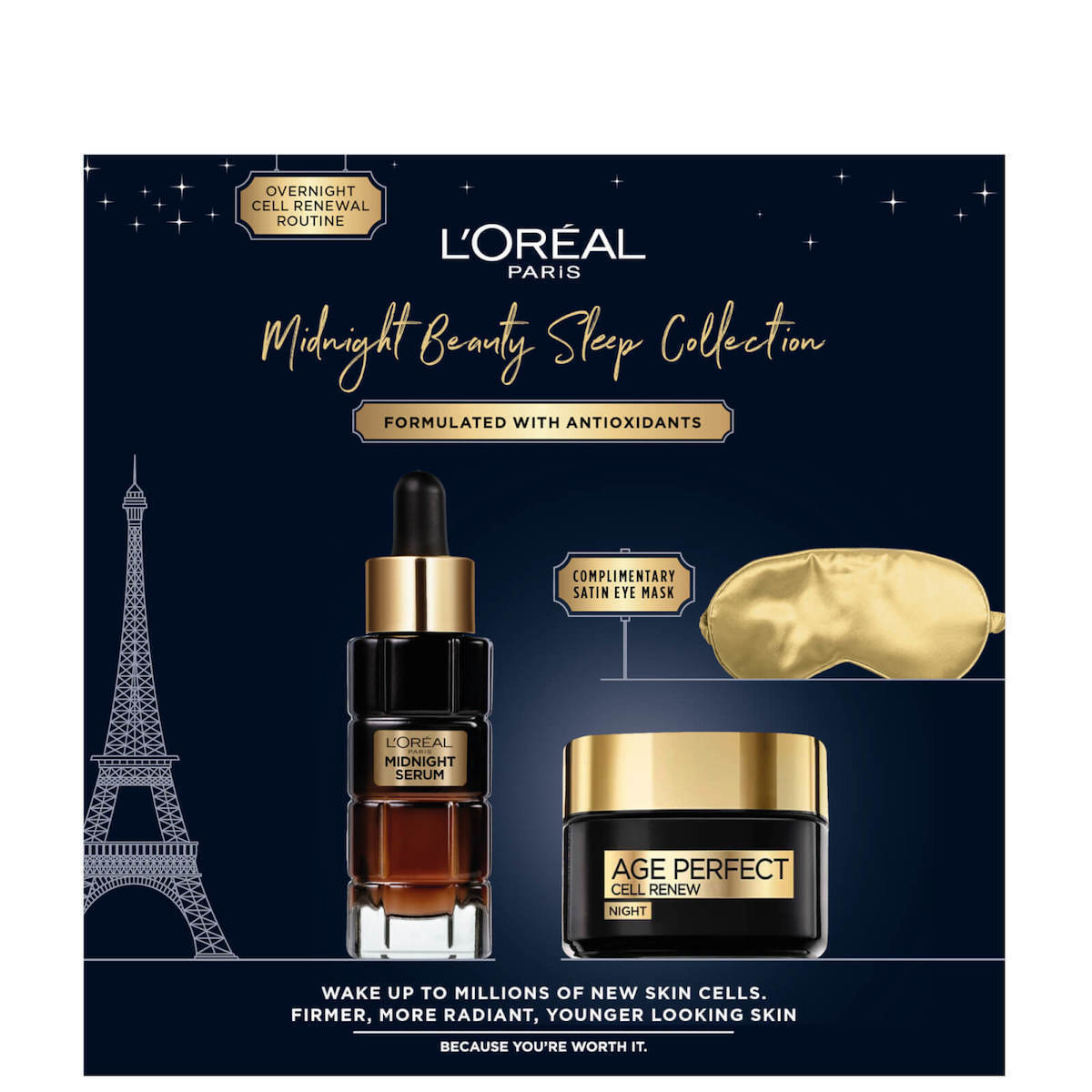 L'Oreal Paris Midnight Beauty Sleep Collection Σετ Περιποίησης με Κρέμα
