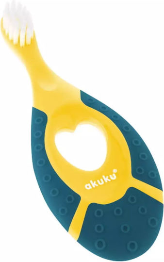 Akuku Бебешка Четка За Зъби За 0м+ Жълто/Синьо