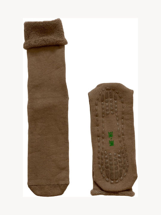 ME-WE -2 Women's Solid Color Socks Beige