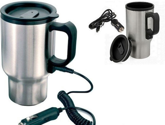 Mug Thermos Stainless Steel Silver with Handle