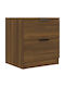 Wooden Bedside Table Brown Oak 45x39x50cm