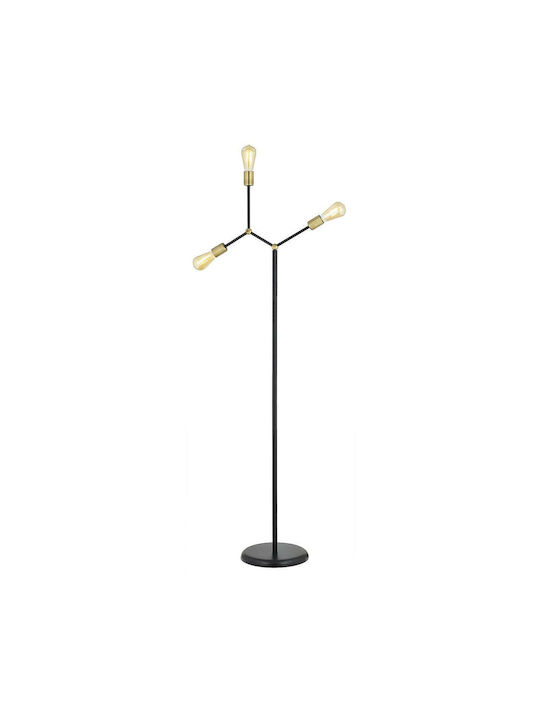 ArteLibre Hug Lampă de podea Înălțime 170xLungime 30cm. cu Soclu pentru Bec E27 în Culoarea Negru