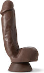 Dr. Skin Plus Thick Poseable Squeezable Realistic Dildo with Scrotum & Suction Cup Chocolate 20cm