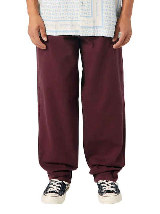 HUF Cromer Signature Hose in Weitem Schnitt Wine