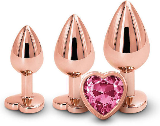 Ns Novelties Rear Assets Anal Trainer Kit Heart Πρωκτική Σφήνα Heart Ροζ 3τμχ