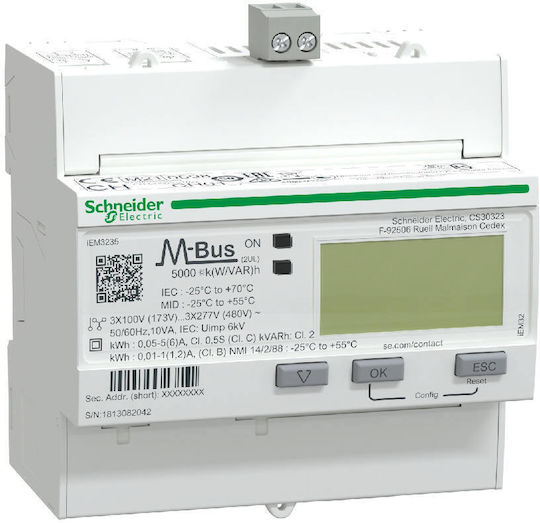 Schneider Electric Μετρητής Παλμών Ηλεκτρολογικού Πίνακα Ψηφιακό Μονοφασικό A9MEM3235