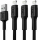 Green Cell Braided USB-A to Lightning Cable Μαύρο 2m (KABGCSET04)