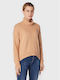 Women's Blouse Long Sleeve Turtleneck Beige