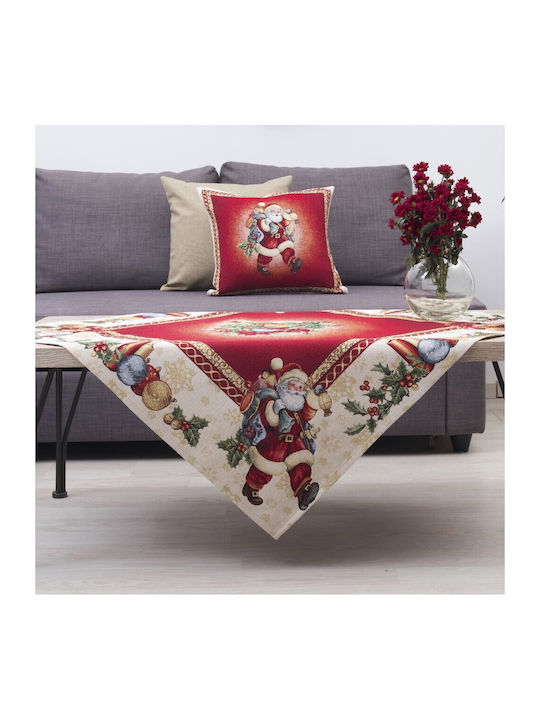 Dimeco 8942 Ornament de Crăciun Față de masă Pătrat Material textil Bej M100xL100cm 1buc