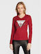 Guess Icon Women's Blouse Long Sleeve Red