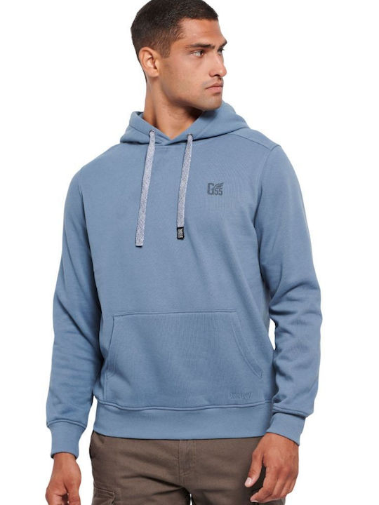 Garage Fifty5 Men's Sweatshirt with Hood and Pockets Dusty Blue