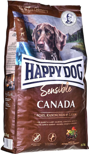 Happy Dog Canada 11kg Dry Food Grain-Free & Gluten-Free for Adult Medium & Large Breed Dogs with Potatoes and Salmon