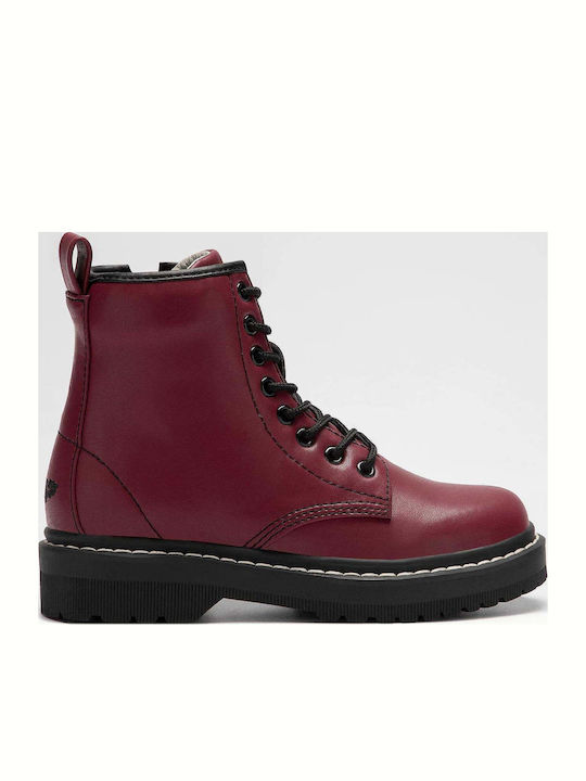 Doris Bordeaux Anatomisch Lederne Kinderstiefel mit Reißverschluss Burgundisch