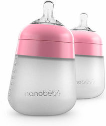 Nanobebe Set aus Plastikflaschen Flexy Gegen Koliken mit Silikonsauger für 0+, 0+ m, Monate Pink 270ml