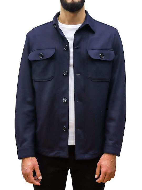 Hugo Boss Herrenhemd Overshirt Langärmelig Marineblau