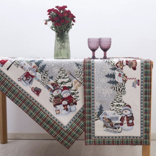 Dimeco Dimeco 8944 Weihnachtlich Tischtuch Läufer Stoff Mehrfarbig L140xB45cm.