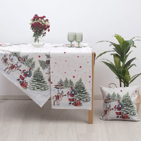 Dimeco Dimeco 8943 Christmas Tablecloth Runner Fabric White L100xW35cm.