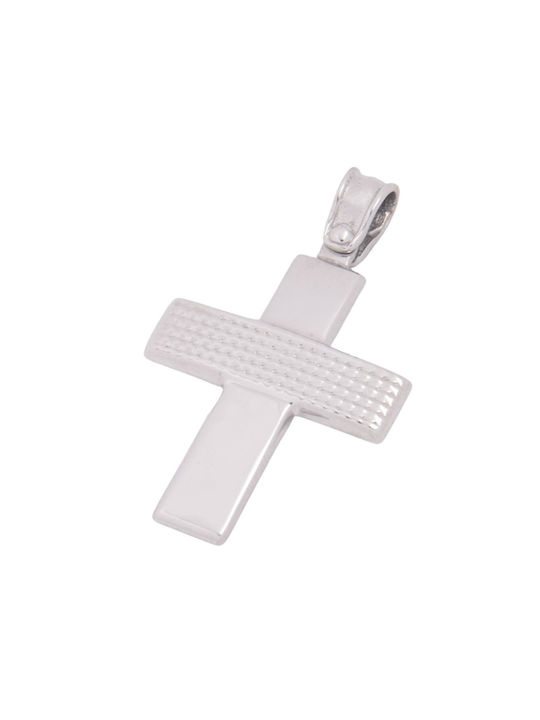 Herren Weißgold Kreuz 14K