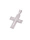 Men's White Gold Cross 14K