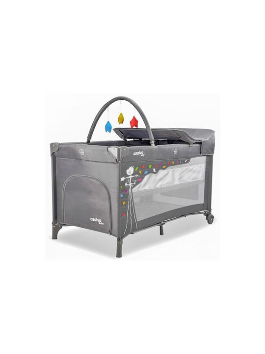 Asalvo Complet Laufstall 2 Ebenen mit Wickeltisch & Matratze
