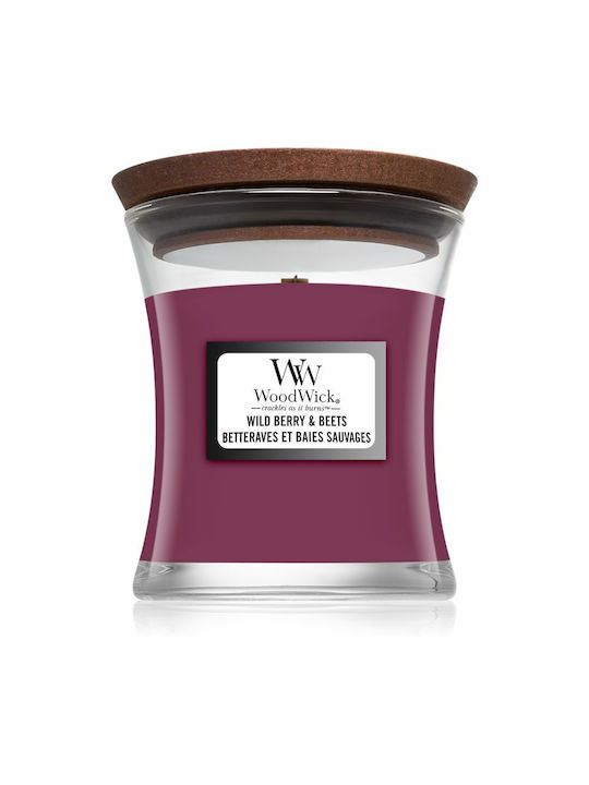 WoodWick Duftkerze Wild Berry Beets Candle Gefäß mit Duft Waldbeere & Rote Bete Lila 85gr 1Stück