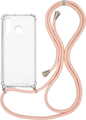 Sonique Armor Silicone Back Cover with Strap Durable Transparent / Pink (Huawei P30 Lite)