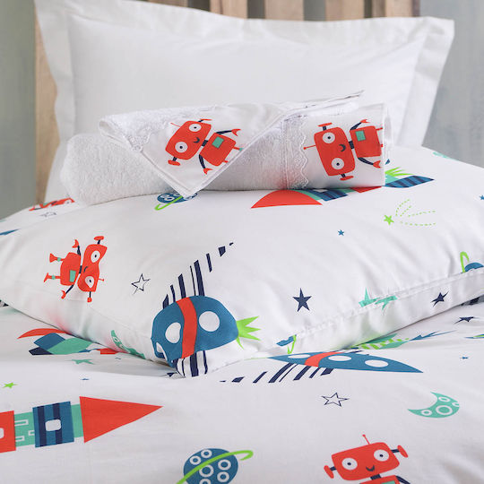 Rythmos Astronio Kids Cotton Pillowcase Set 50x70cm White 203-101-2323
