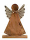 InTheBox Weihnachtliche Holz Figur Cherub Silber 28x28x6.5cm Angi