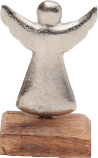 InTheBox Weihnachtliche Holz Figur Cherub Silber Höhe 18cm 4Stück Holly