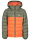 Kids' Quilted Jacket Short Windproof with Hood Orange