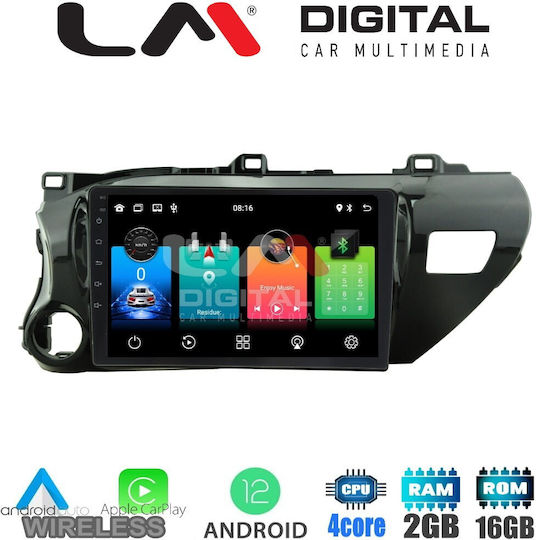 LM Digital Ηχοσύστημα Αυτοκινήτου για Toyota Hilux Skoda Pick up 2017 (Bluetooth/USB/AUX/WiFi/GPS/Apple-Carplay/Android-Auto) με Οθόνη Αφής 10.1"