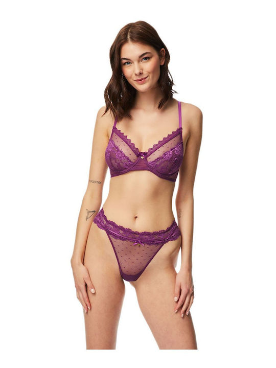 Minerva Women's Brazil with Lace Purple