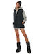 Body Action Women's Short Puffer Jacket for Winter Black