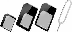 Techly 4in1 SIM Adapter σε Μαύρο χρώμα