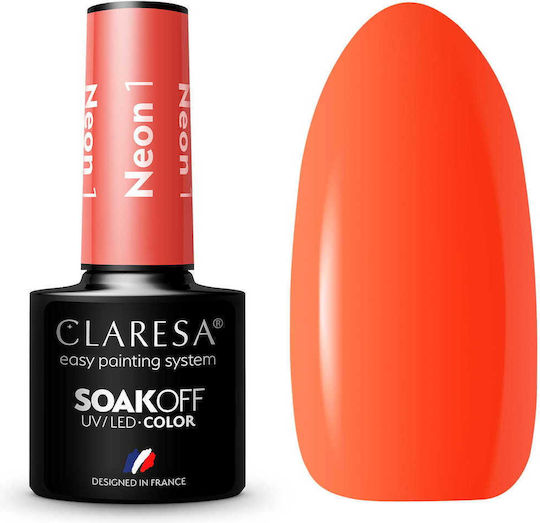 Claresa Soakoff Uv Led Color Gel Полутраен Лак За Нокти Неон 1 5мл