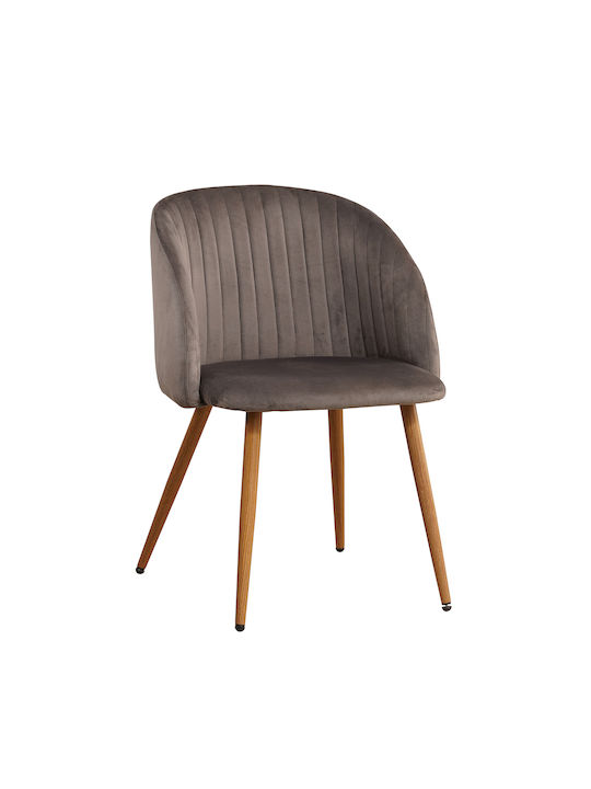 Kingfisher Dining Room Velvet Chair Dark Grey 54x55x83cm