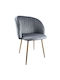 Kingfisher Dining Room Velvet Chair Dark Grey 54x55x83cm