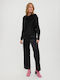 Vero Moda Women's Blouse Satin Long Sleeve Drape Black