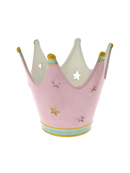 Iliadis Weihnachtliche Keramisch Figur Krone Rosa Höhe 14cm 2Stück