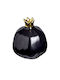 JK Home Decoration Tischplatte Glücksbringer Granatapfel Schwarz Keramik 9x10cm 1Stück