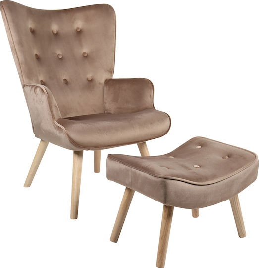 Bergère cu Puf Anidori 96x69x73cm Maro