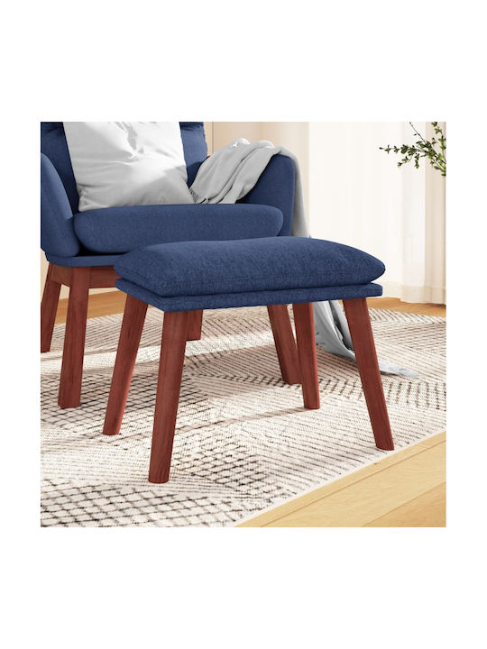 Stool Footstool Upholstered with Fabric Blue 45...